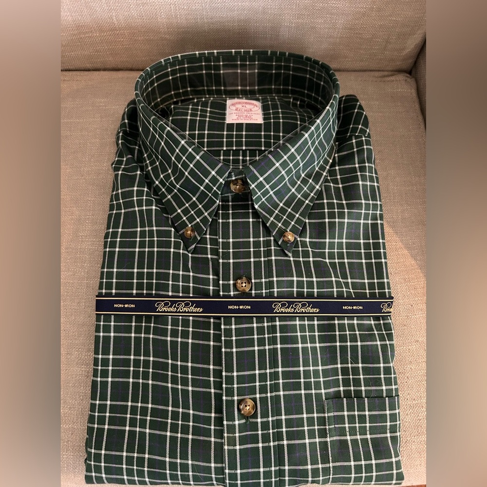 NWT Brooks Brothers Plaid Button Down XL